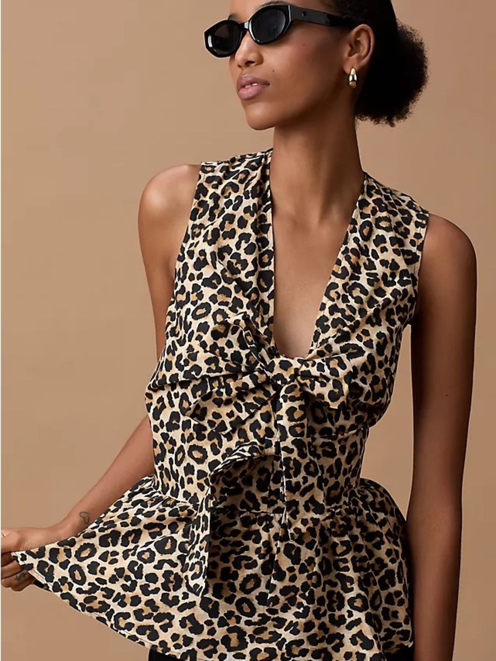 NWT Maeve Leopard Bow Top